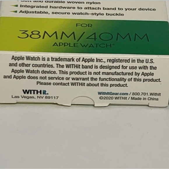 NEW Woven Nylon Watch BAND ONLY for Apple Watch 38MM/40MM Blue New in Box - Picture 5 of 5